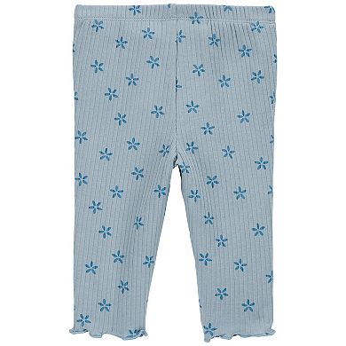 Baby Girl Carter's Floral Pull-On Ribbed Pants