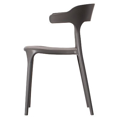 Modern Plastic Outdoor Dining Chair with Open U-Shaped Back