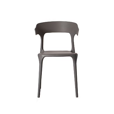 Modern Plastic Outdoor Dining Chair with Open U-Shaped Back