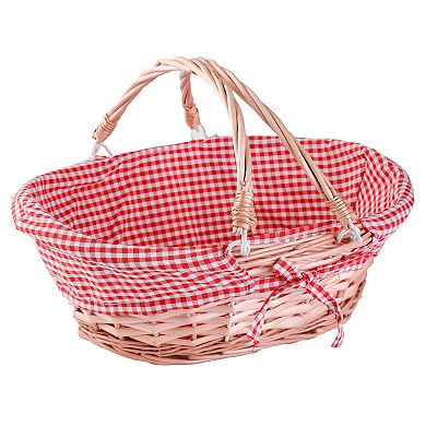Oval Willow Basket with Double Drop Down Handles