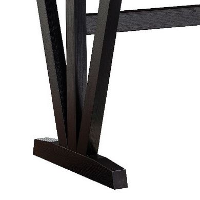 47 Inch Ethan Collection Wood Dining Table, V Shaped Legs, Trestle, Dark Brown