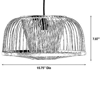 Modern Oval Bamboo Wicker Rattan Hanging Light Shade for Living Room, Dining Room