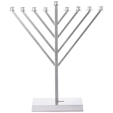 Large Metal Silver Coated Hanukkah Menorah 2 Ft. For Synagogue