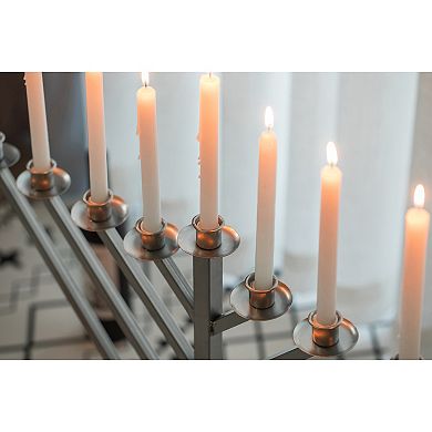 Large Metal Silver Coated Hanukkah Menorah 2 Ft. For Synagogue