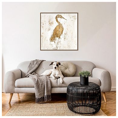 Gilded Heron I By Jennifer Goldberger Framed Canvas Wall Art Print