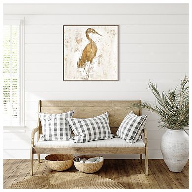 Gilded Heron I By Jennifer Goldberger Framed Canvas Wall Art Print