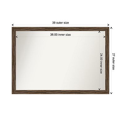 Regis Barnwood Narrow Non-beveled Wood Bathroom Wall Mirror