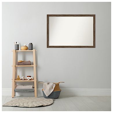 Regis Barnwood Narrow Non-beveled Wood Bathroom Wall Mirror