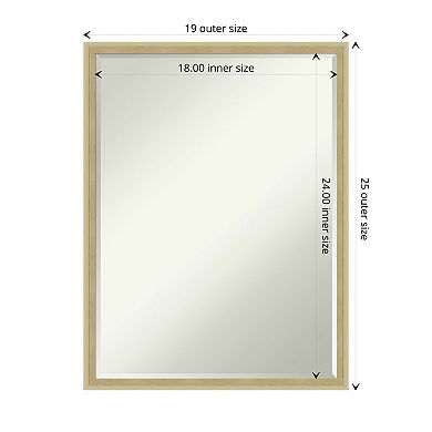 Lucie Petite Bevel Wood Bathroom Wall Mirror