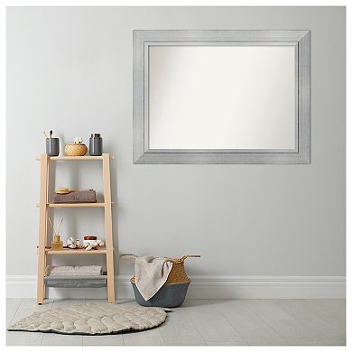 Romano Non-beveled Wood Bathroom Wall Mirror