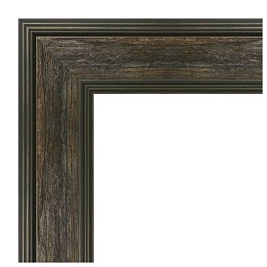 Rail Rustic Char Non-beveled Bathroom Wall Mirror