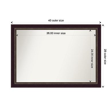 Signore Non-beveled Wood Bathroom Wall Mirror