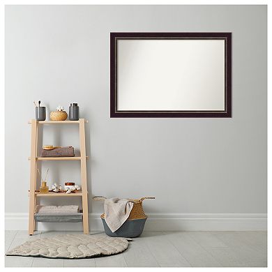 Signore Non-beveled Wood Bathroom Wall Mirror