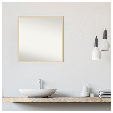 Svelte Natural Non-beveled Wood Bathroom Wall Mirror