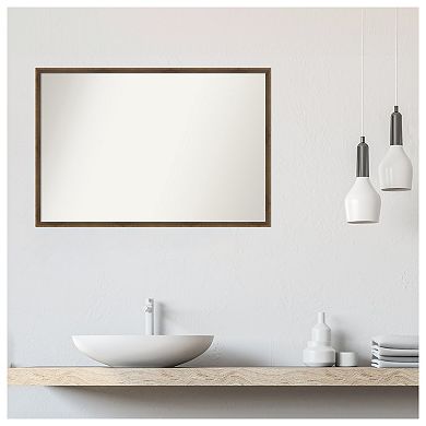 Lucie Light Non-beveled Wood Bathroom Wall Mirror