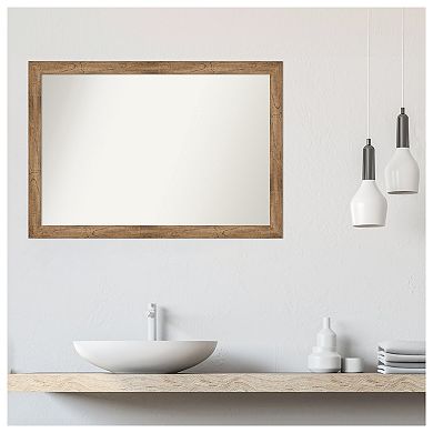 Owl Narrow Non-beveled Wood Bathroom Wall Mirror