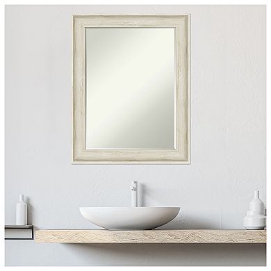 Regal Birch Cream Petite Bevel Bathroom Wall Mirror