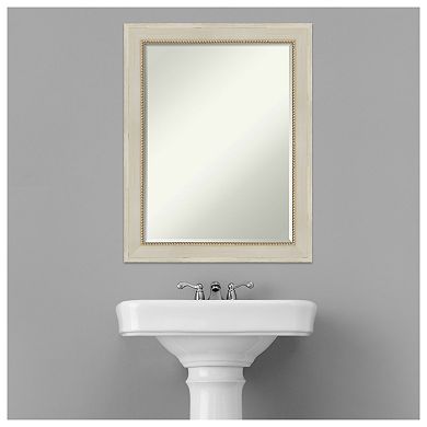 Parthenon Cream Petite Bevel Wood Bathroom Wall Mirror