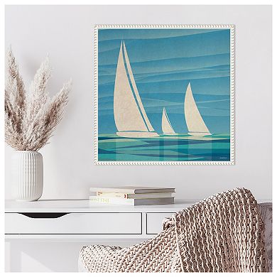 Water Journey I Sailboats By Dan Meneely Framed Canvas Wall Art Print