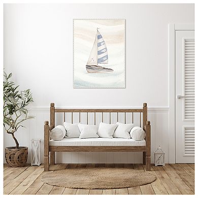 Ocean Oasis Little Sail Ii By Patricia Pinto Framed Canvas Wall Art Print