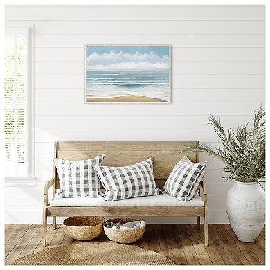 Smooth Beach Waves By Bruce Nawrocke Framed Canvas Wall Art Print