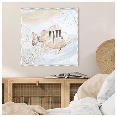Ocean Oasis Waves Tropical Fish Ii By Patricia Pinto Framed Canvas Wall Art Print