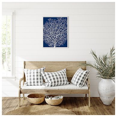 Navy Coral I Crop By Sabine Berg Framed Canvas Wall Art Print