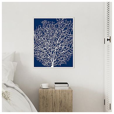 Navy Coral I Crop By Sabine Berg Framed Canvas Wall Art Print