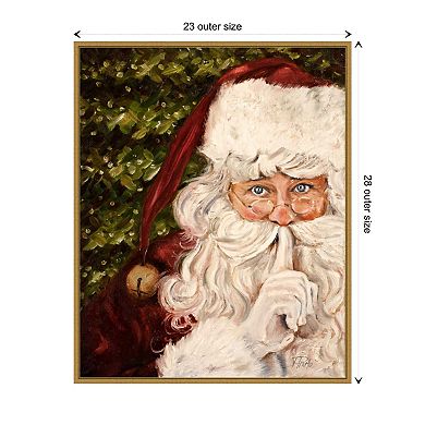 Secret Santa By Patricia Pinto Framed Canvas Wall Art Print