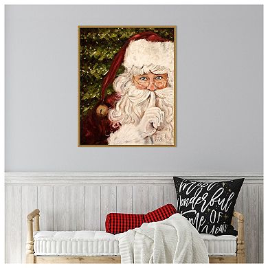 Secret Santa By Patricia Pinto Framed Canvas Wall Art Print