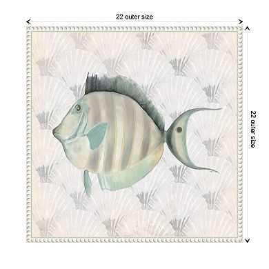 Neutral Vintage Fish I By Elizabeth Medley Framed Canvas Wall Art Print