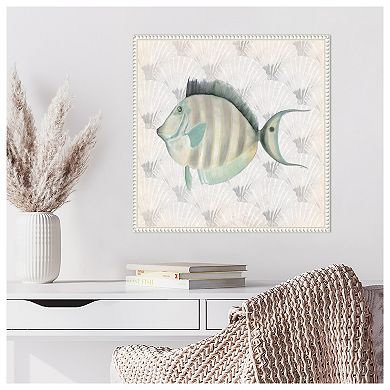 Neutral Vintage Fish I By Elizabeth Medley Framed Canvas Wall Art Print