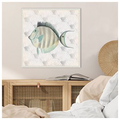 Neutral Vintage Fish I By Elizabeth Medley Framed Canvas Wall Art Print