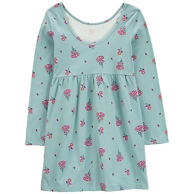 Girls 4-14 Carter's Floral Print Long Sleeve Jersey Dress