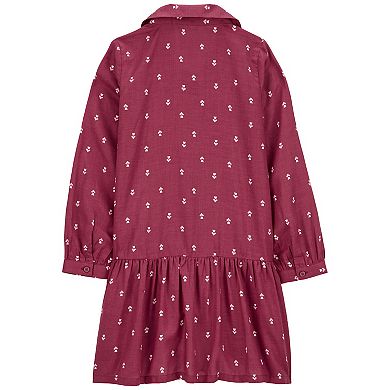 Girls 4-14 Carter's Maroon Flower Print Dress