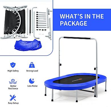 2-person Foldable Mini Kids Fitness Rebounder Trampoline