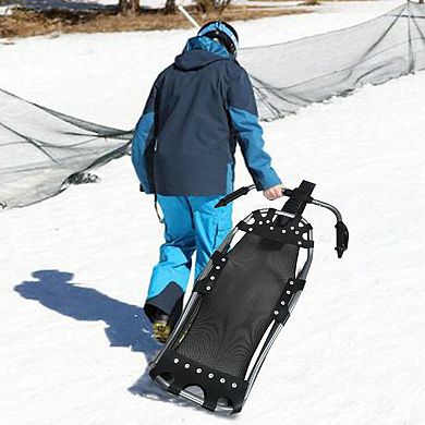 Snow Racer Sled With Textured Grip Handles And Mesh Seat