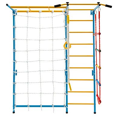 7 In 1 Kids Indoor Gym Playground Swedish Wall Ladder-yellow