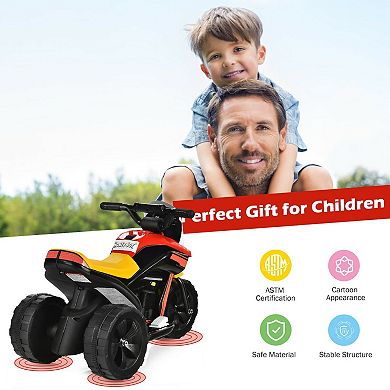 6v 3-wheel Electric Ride-on Toy Motorcycle Trike With Music And Horn