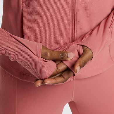 Women's Nike One Ribbed Full-Zip Mid Layer Top