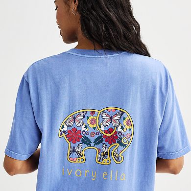 Juniors' IVORY ELLA Butterfly Reflections Tee