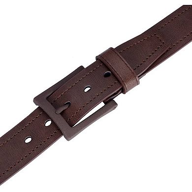 Men's Solid Casual Prong Belt For Big & Tall