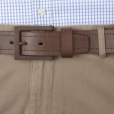 Men's Solid Casual Prong Belt For Big & Tall