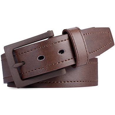 Men's Solid Casual Prong Belt For Big & Tall