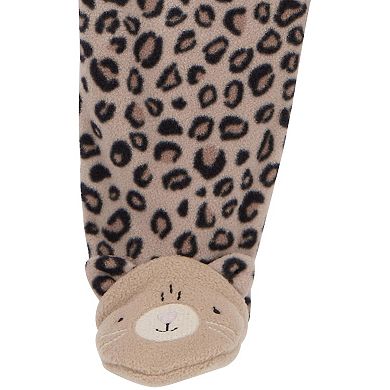 Baby Girl Carter's Leopard Zip-Up Fleece Sleep & Play