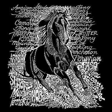 Popular Horse Breeds - Girl's Word Art Crewneck Sweatshirt
