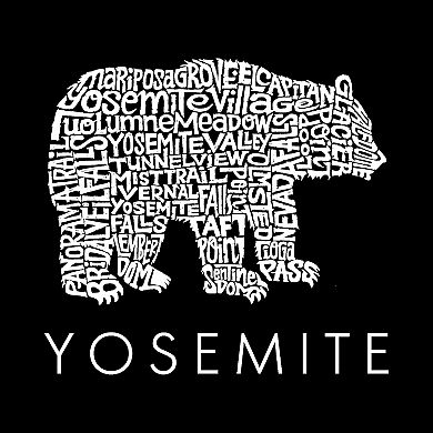 Yosemite Bear - Girl's Word Art Crewneck Sweatshirt