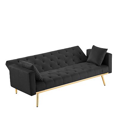 F.c Design Convertible Folding Futon Sofa Bed: Sleeper Sofa Couch For Compact Living Space