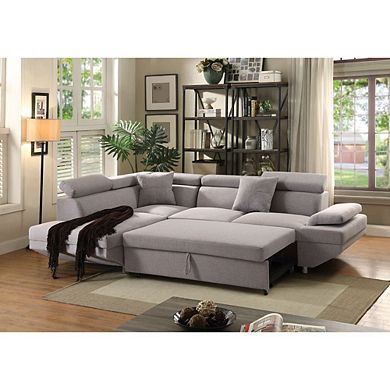 F.c Design Sectional Sofa With Sleeper Fabric