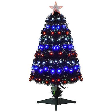 Artificial Christmas Tree 3' Indoor Realistic Holiday Decoration, 90 Tips, Black